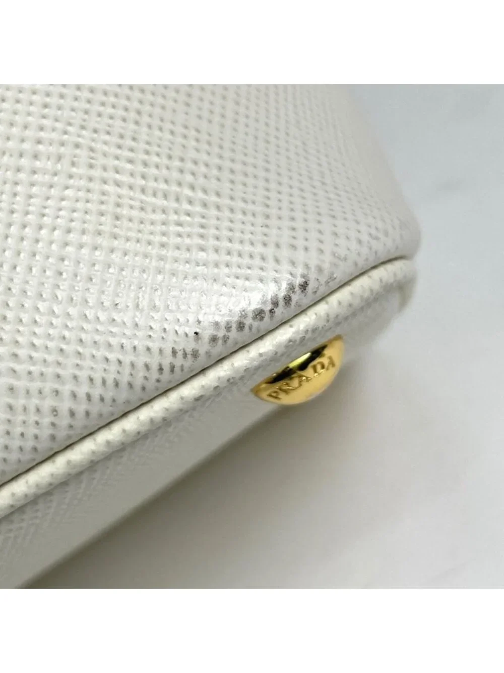 Prada Handbag Double Saffiano Leather White